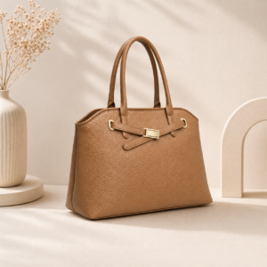 Women’s Tan Textured Tote Handbag | Stylish Premium Office Bag