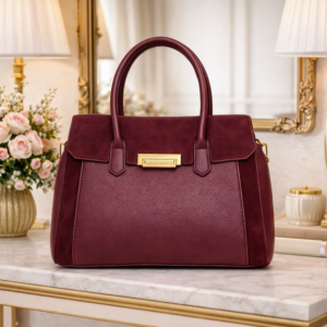 Elegant Maroon Structured Handbag for Women