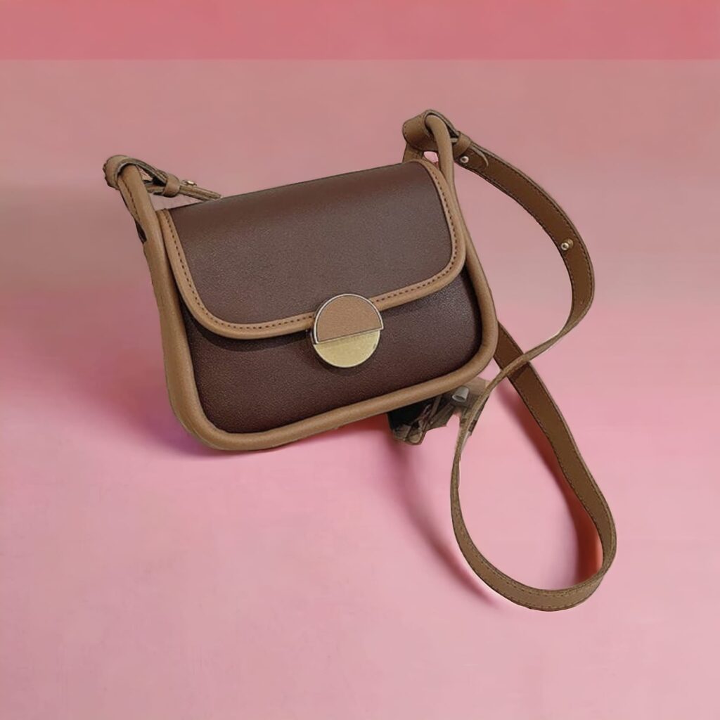 Premium Leatherette Crossbody Sling Bag for Women & Girls – Everyday Shoulder Purse for Office & Travel (Brown) - Metin Bags