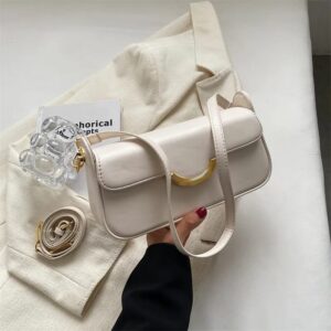 Stylish PU Leather Crossbody Sling Bag for Women – Adjustable Strap for Casual & Party Wear (White) - Metin Bags