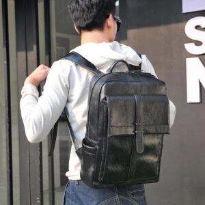 Vegan Leather Backpack for Women – Heritage Black | Anti-Theft College Bag